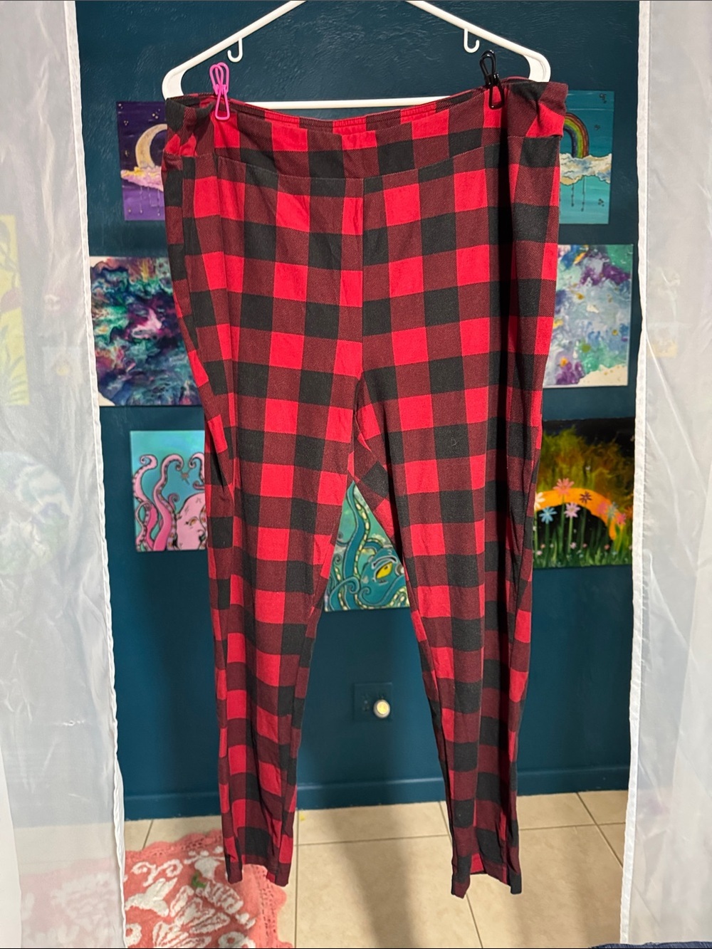 Red and Black Buffalo Plaid Leggings
